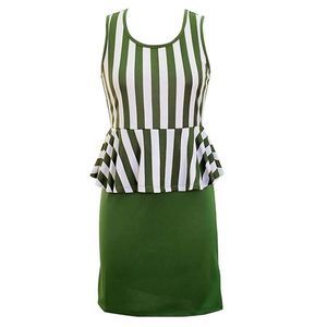 Striped Junior Size Sleeveless Midi Dress